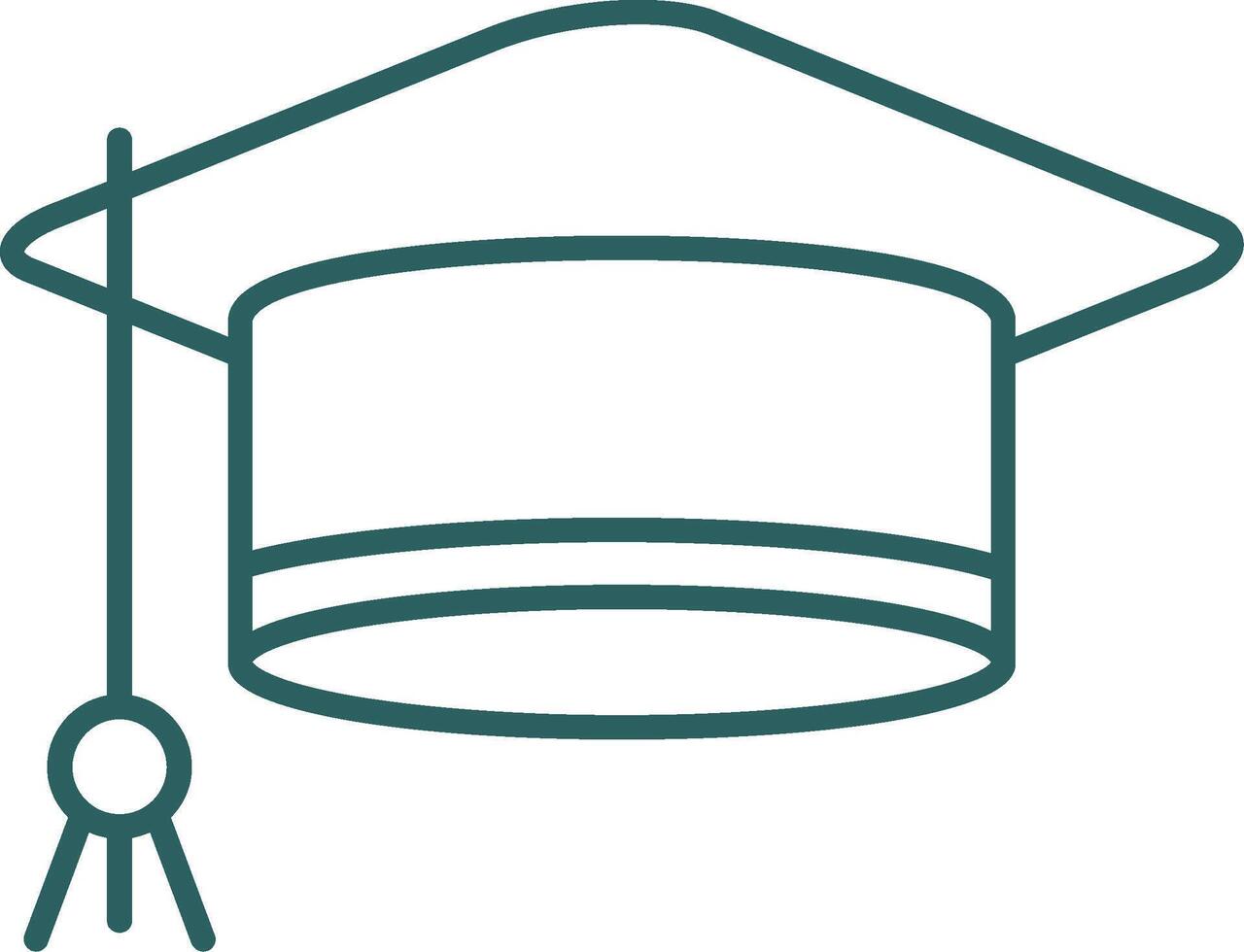 Mortarboard Line Gradient Round Corner Icon vector