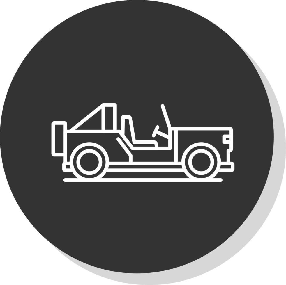 Safari Jeep Line Grey Circle Icon vector