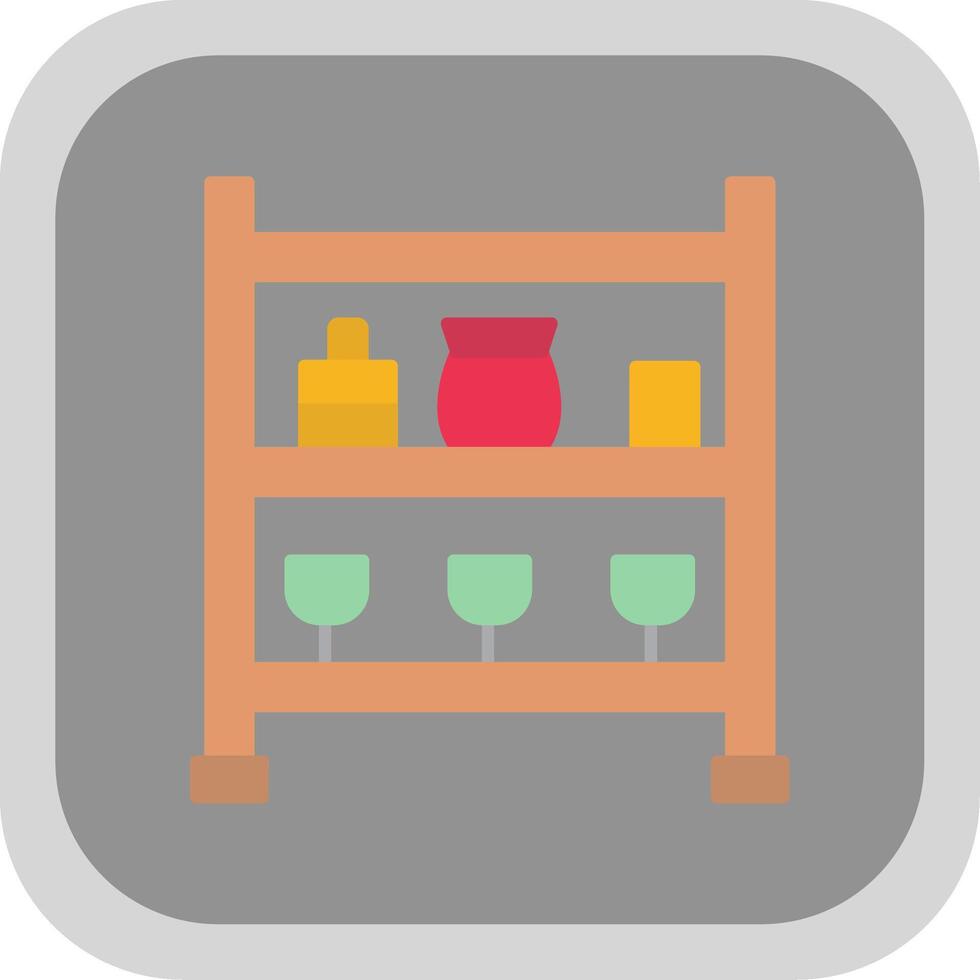 Shelves Flat Round Corner Icon vector