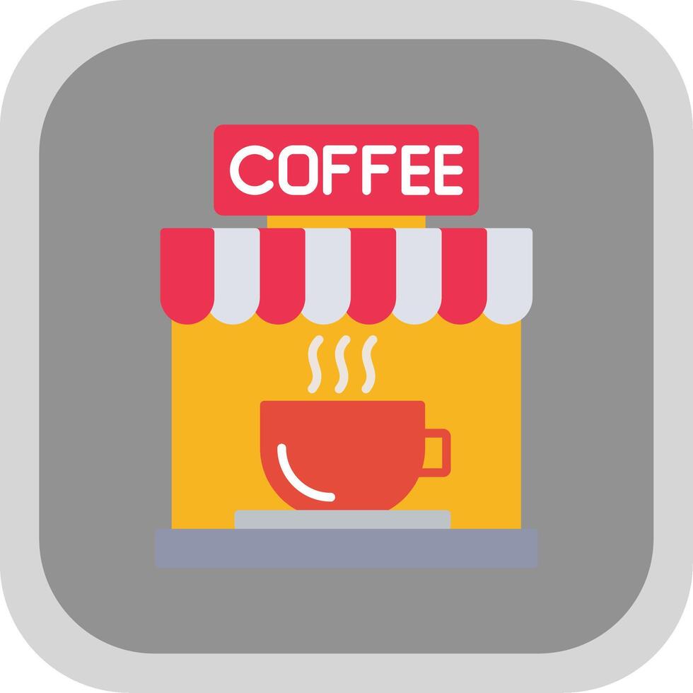 Coffee Flat Round Corner Icon vector