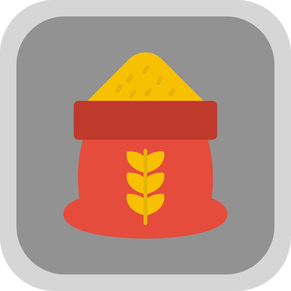 Grain Flat Round Corner Icon vector