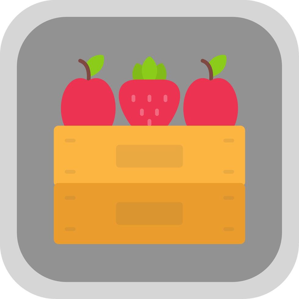 Fruit Box Flat Round Corner Icon vector