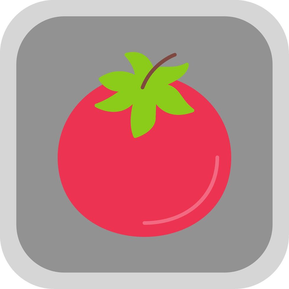 tomate plano redondo esquina icono vector