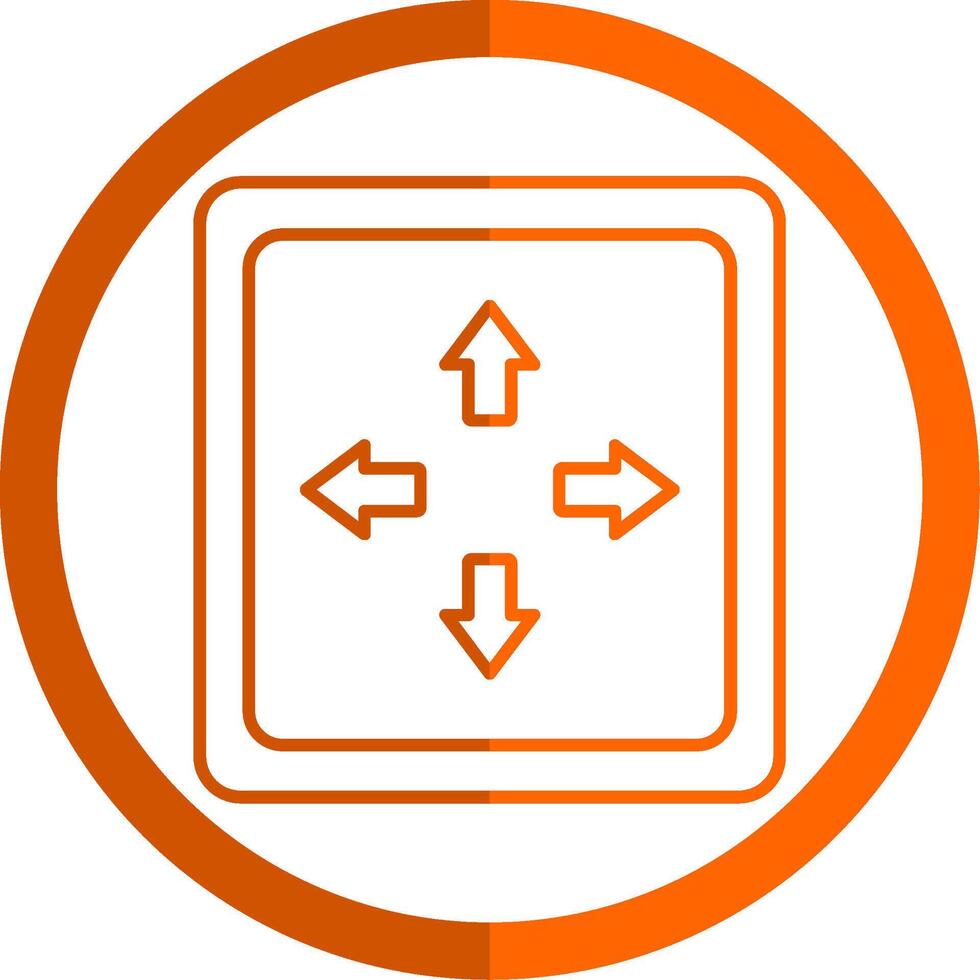 Fullscreen Line Orange Circle Icon vector