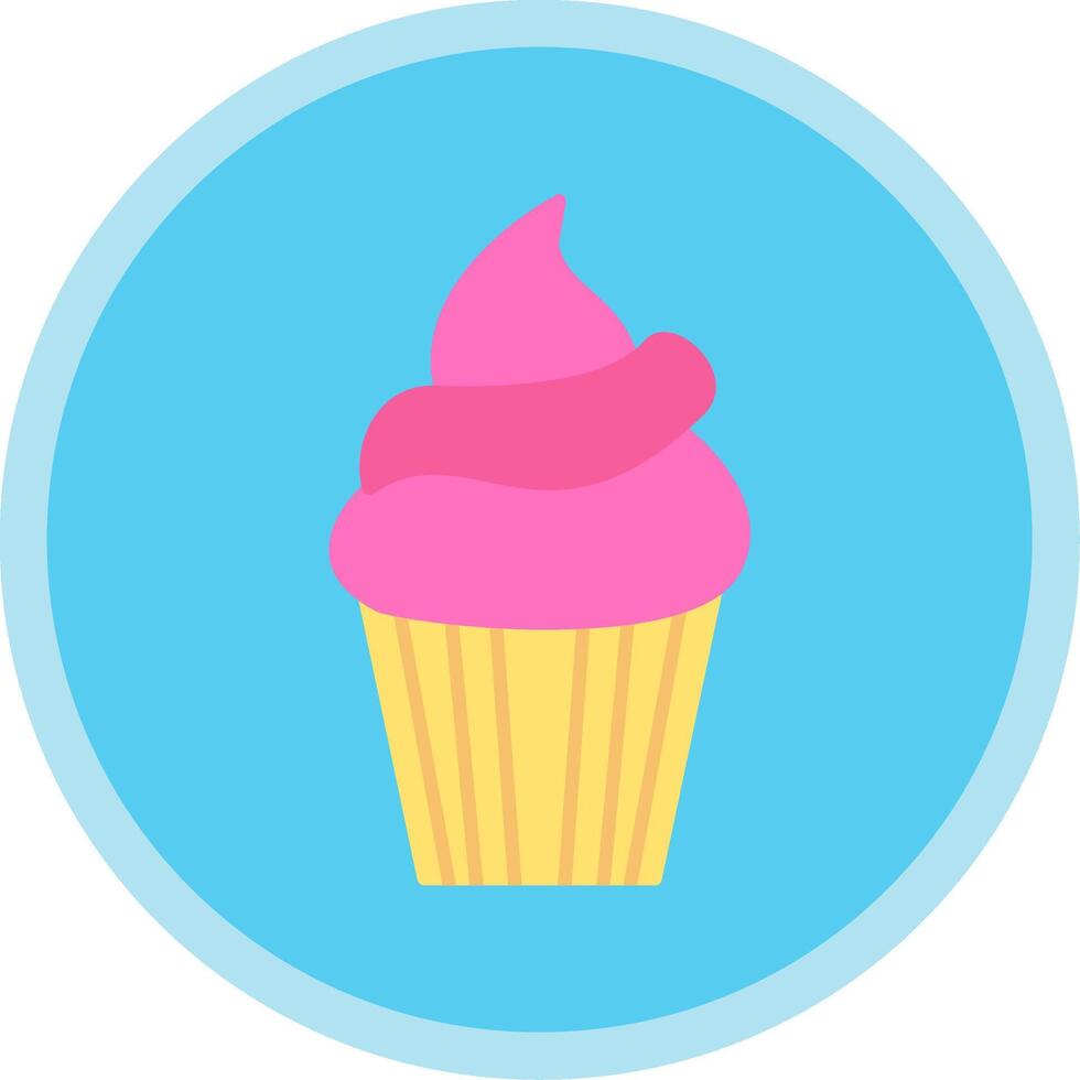 Cupcake Flat Multi Circle Icon vector