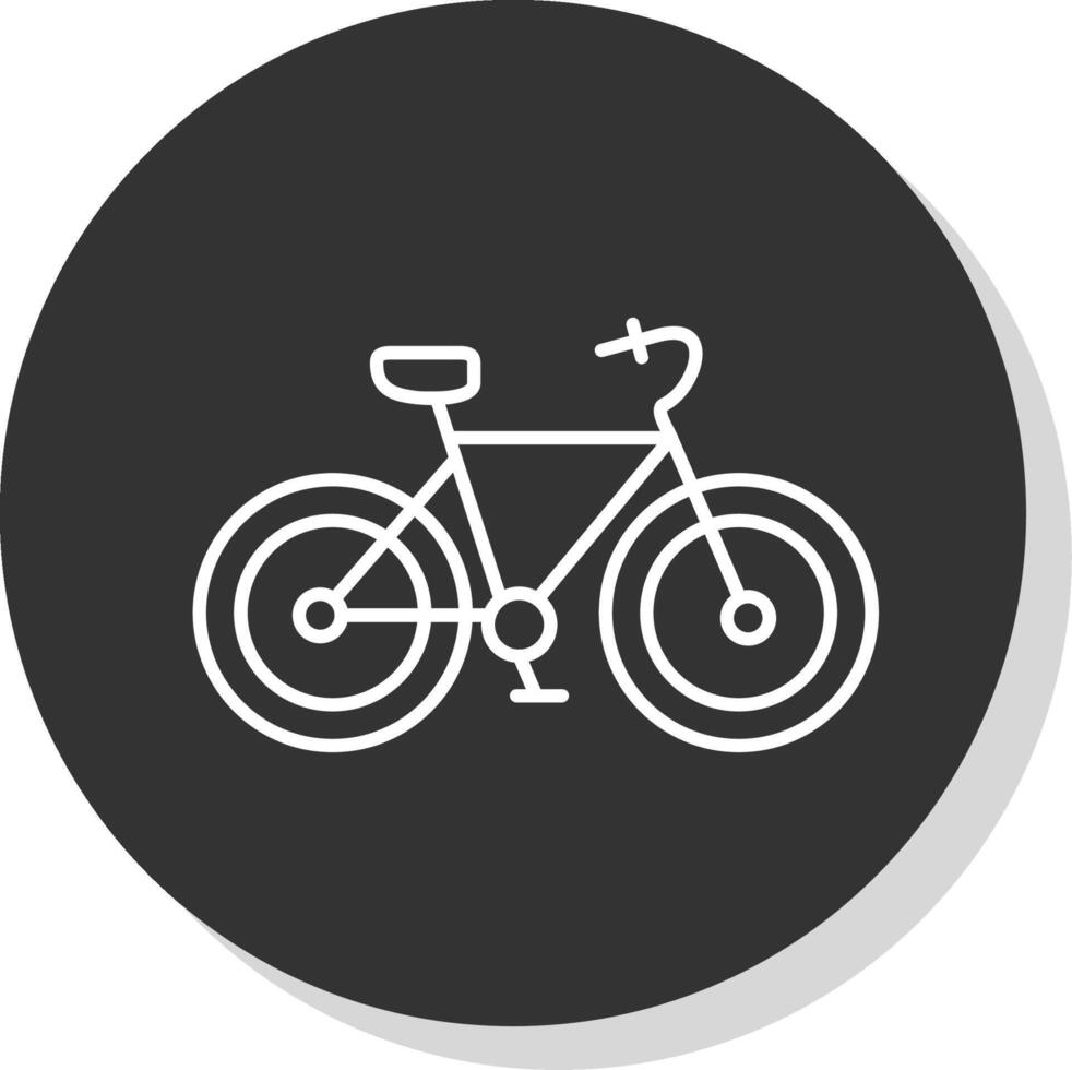 bicicleta línea gris circulo icono vector
