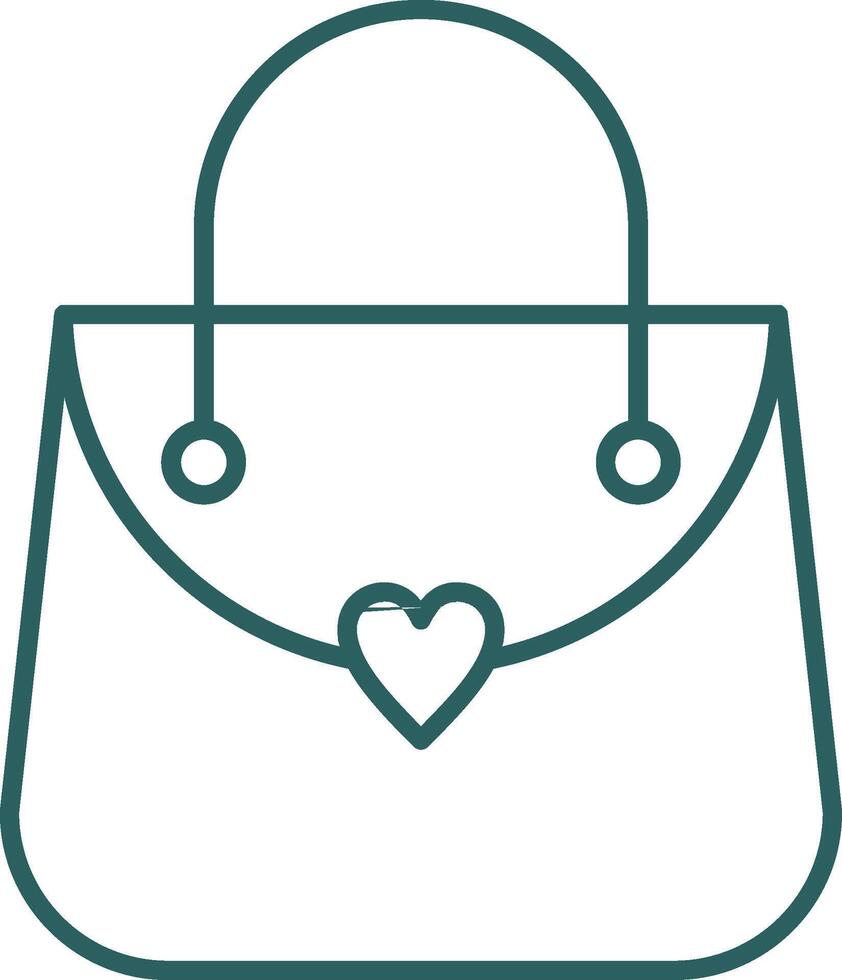 Purse Line Gradient Round Corner Icon vector