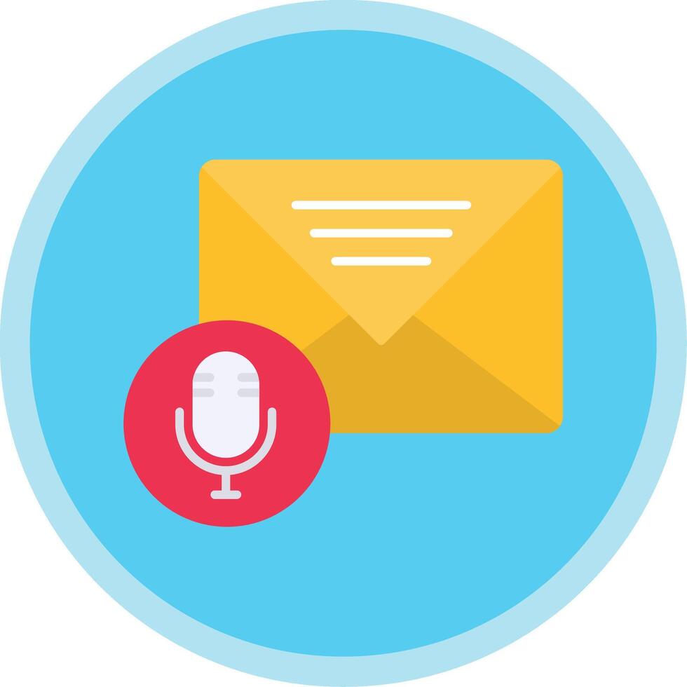Audio Message Flat Multi Circle Icon vector