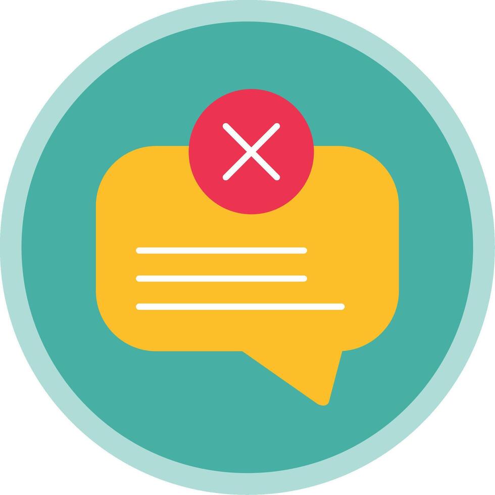 No Message Flat Multi Circle Icon vector