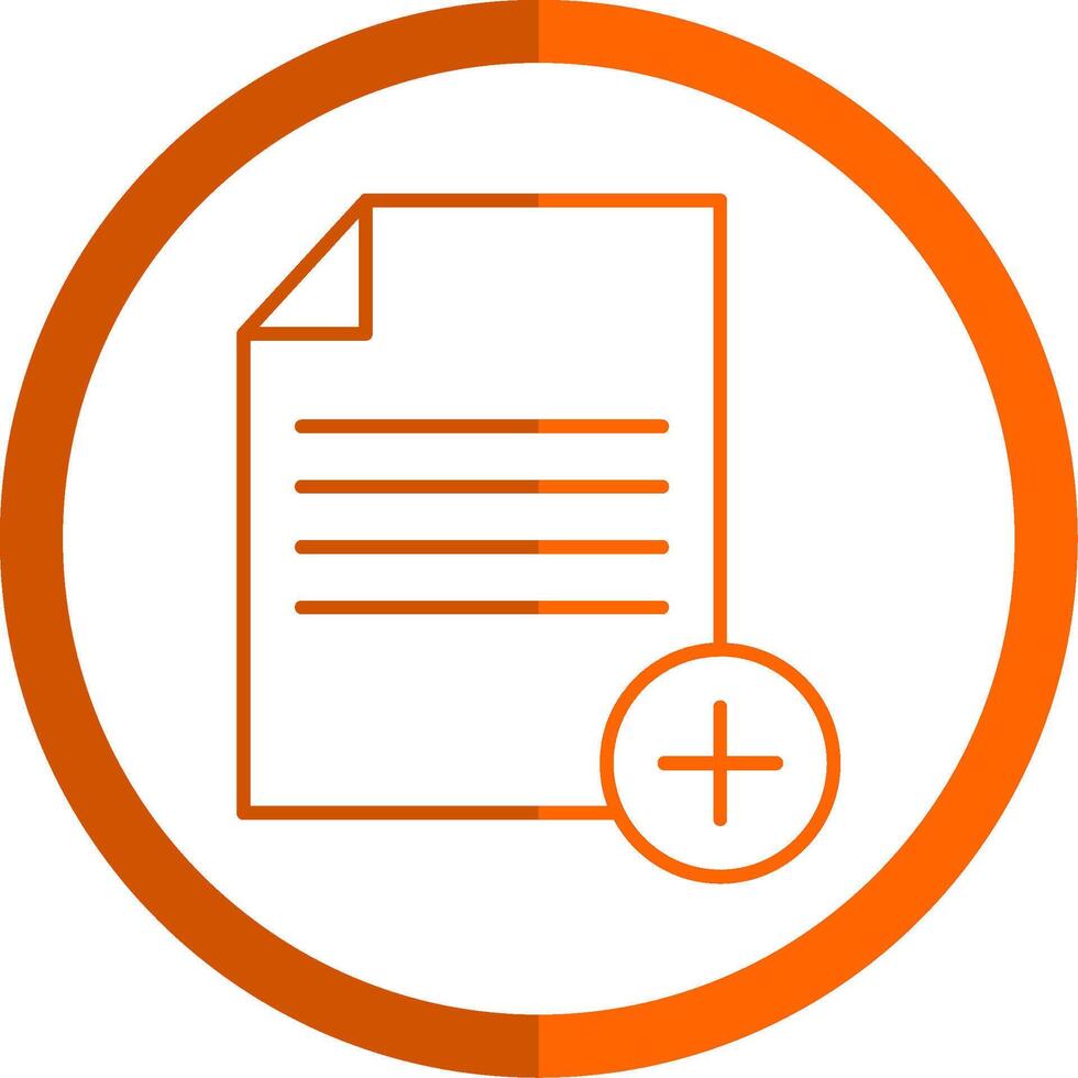 Add,File Line Orange Circle Icon vector