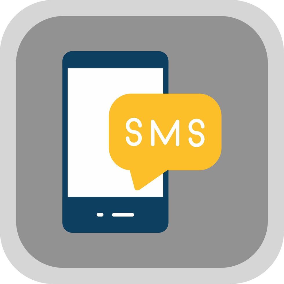 Sms Flat Round Corner Icon vector