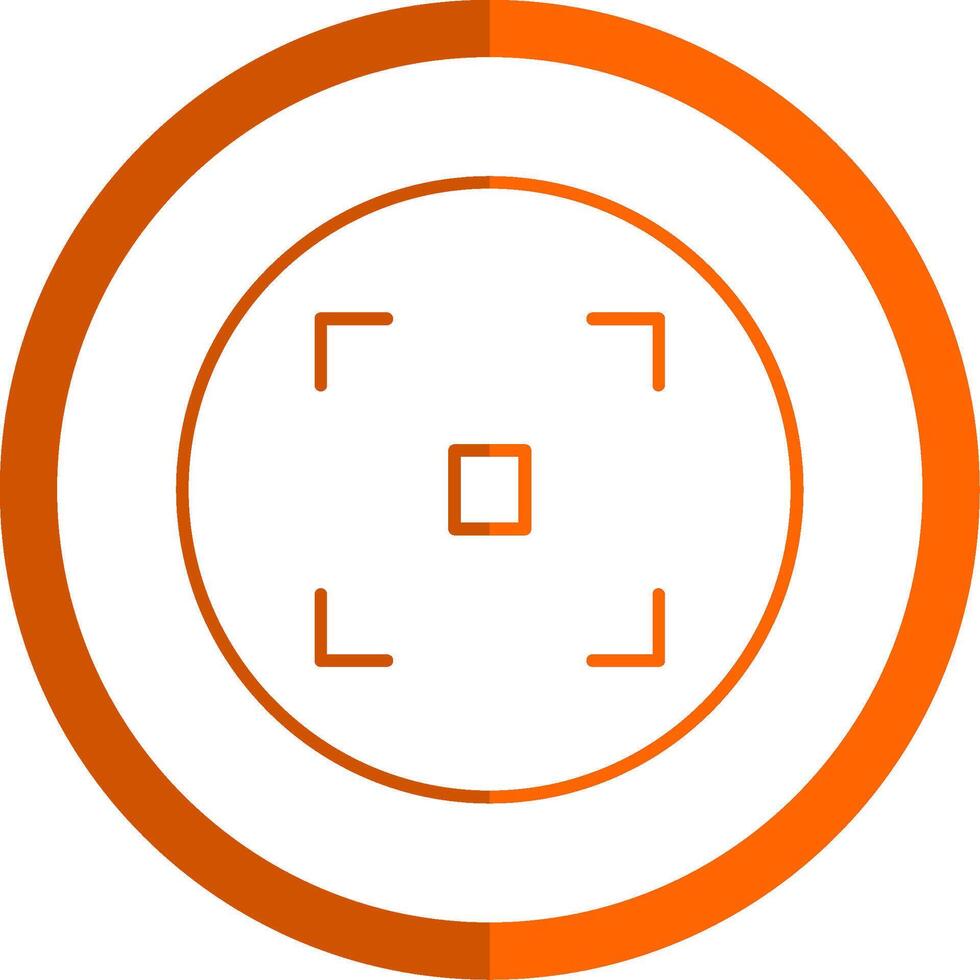 Focus Line Orange Circle Icon vector