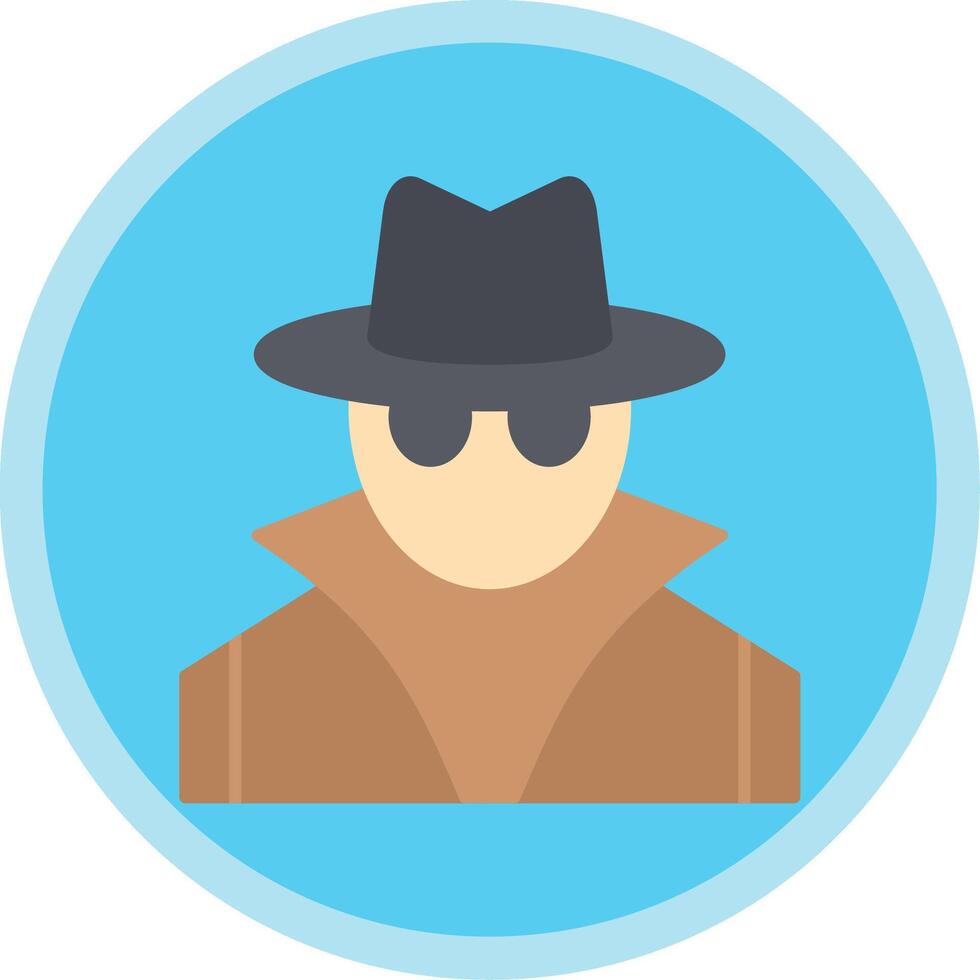 Spy Flat Multi Circle Icon vector