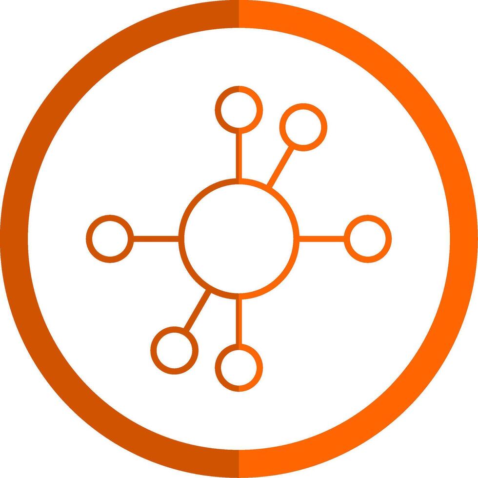 Diagram Line Orange Circle Icon vector