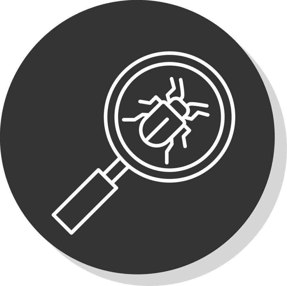 Search Line Grey Circle Icon vector