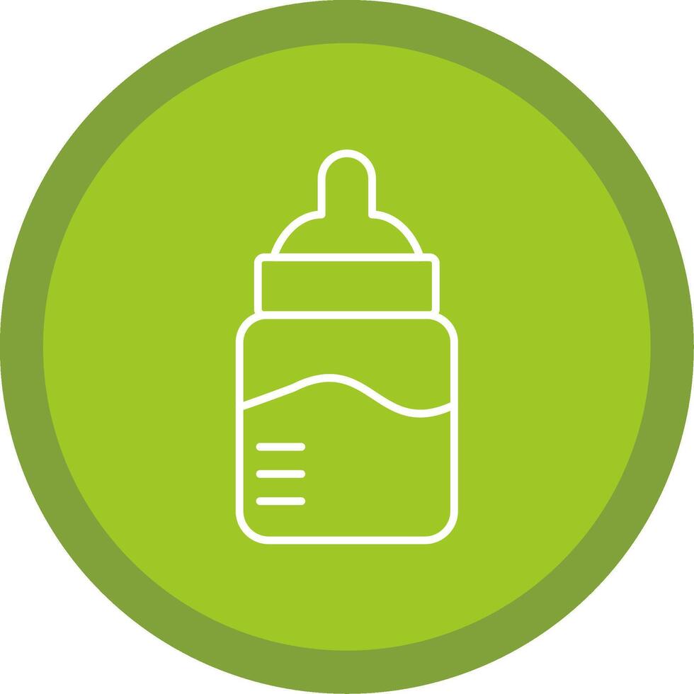 Baby Bottle Line Multi Circle Icon vector