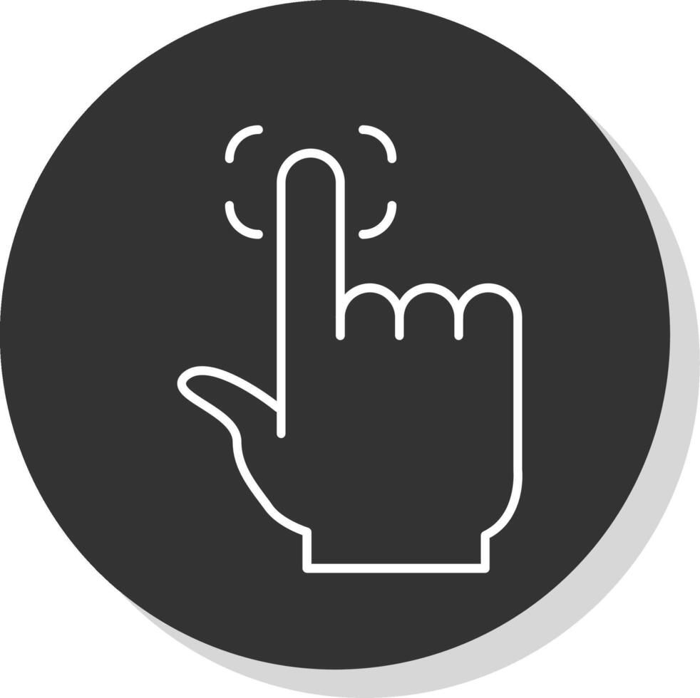 Finger Print Line Grey Circle Icon vector