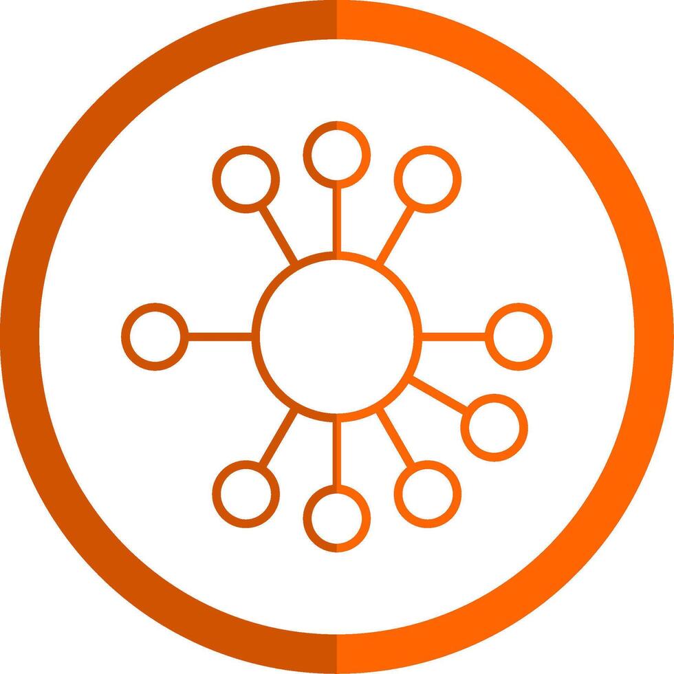 Diagram Line Orange Circle Icon vector