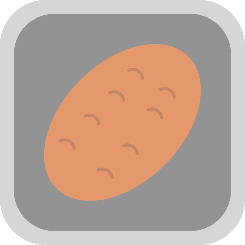 potato Flat Round Corner Icon vector