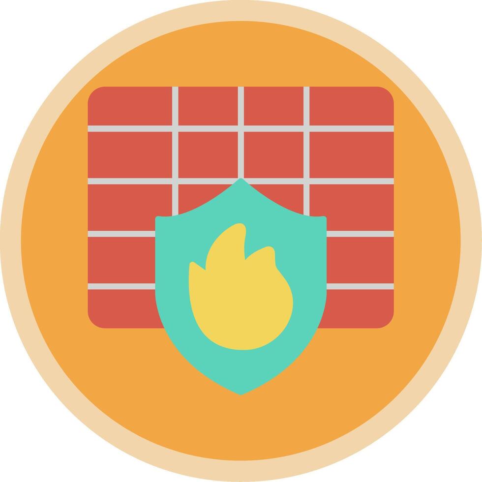 Firewall Flat Multi Circle Icon vector