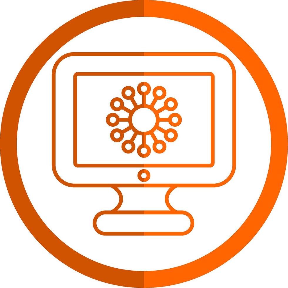Diagram Line Orange Circle Icon vector