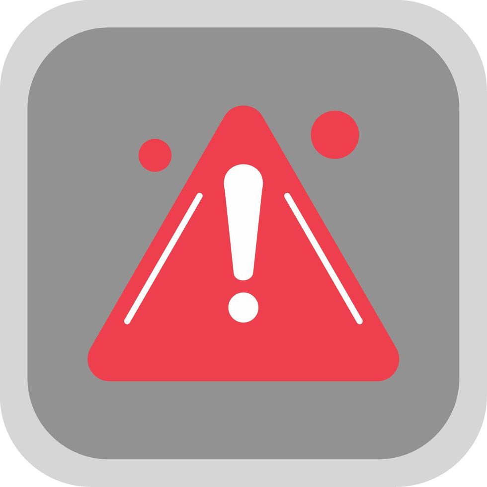 Warning Flat Round Corner Icon vector