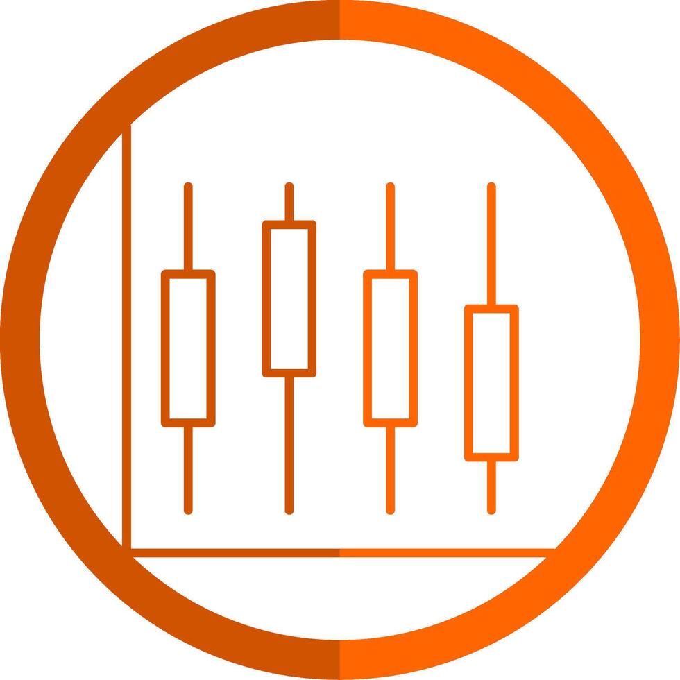 Diagram Line Orange Circle Icon vector