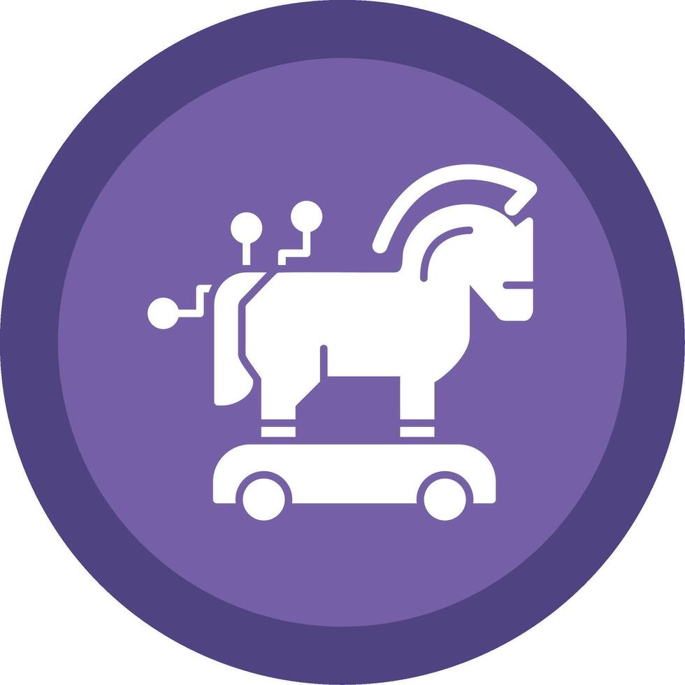 Trojan Horse Glyph Multi Circle Icon vector