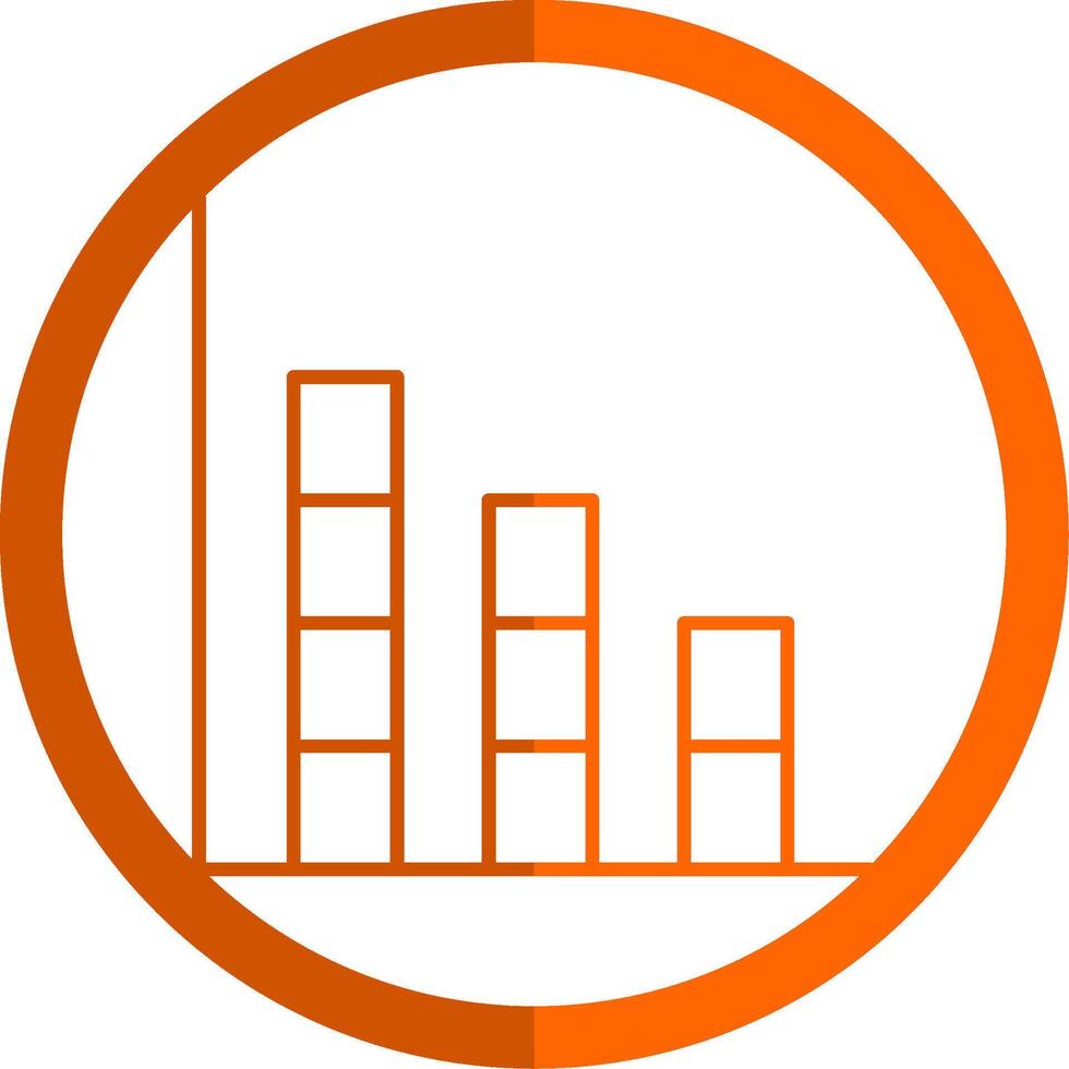 bar grafico línea naranja circulo icono vector