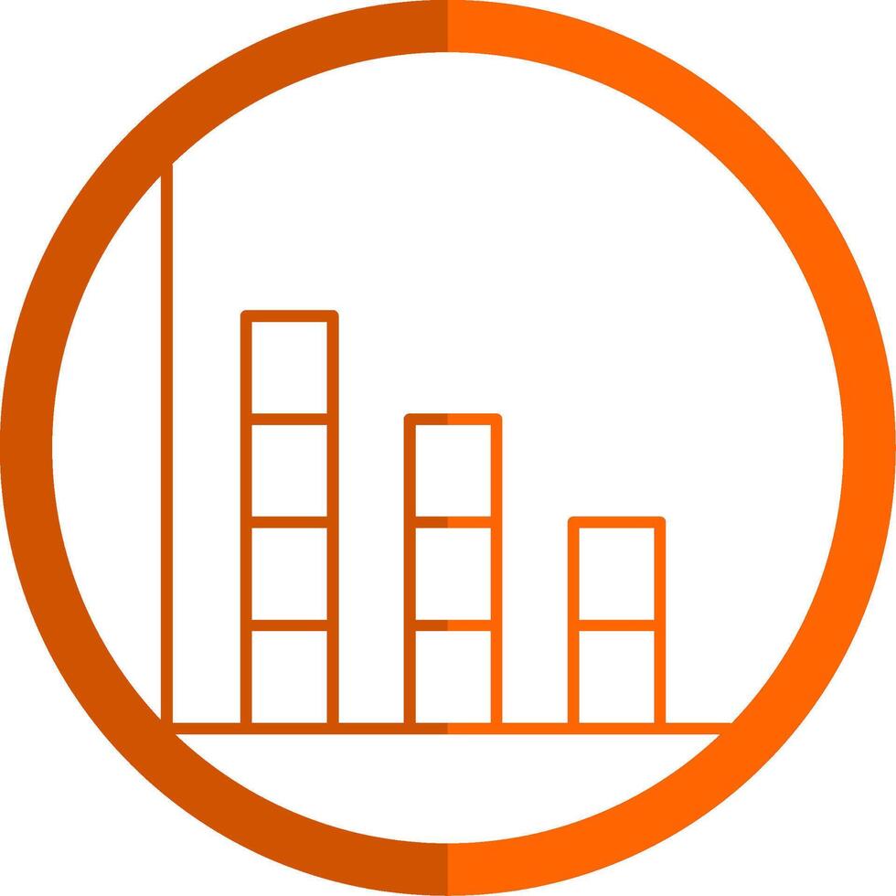 Bar Graph Line Orange Circle Icon vector