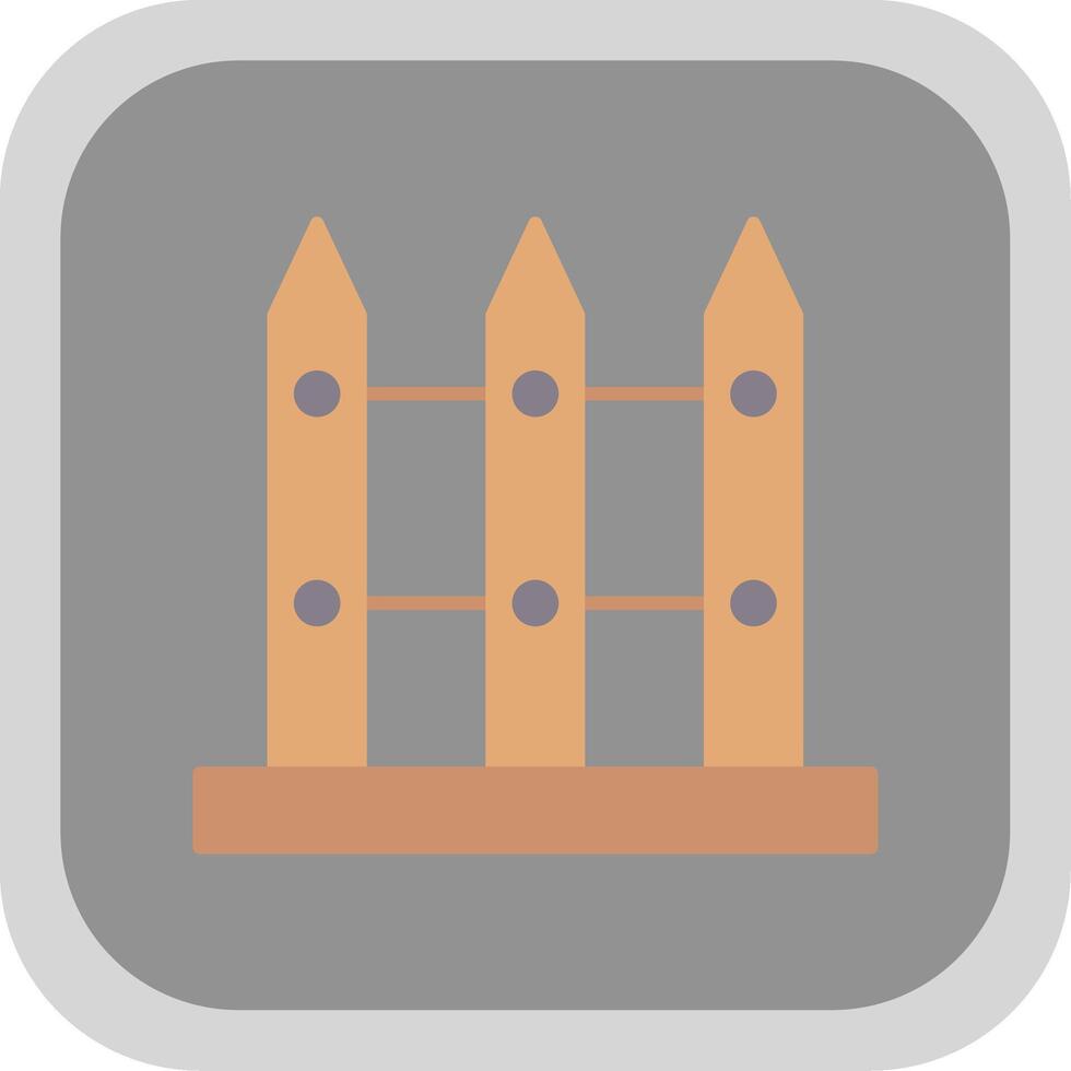 Fence Flat Round Corner Icon vector
