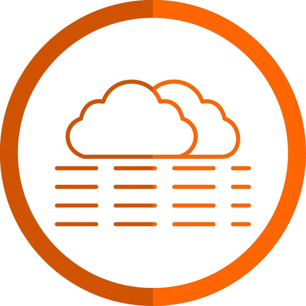 fog Line Orange Circle Icon vector
