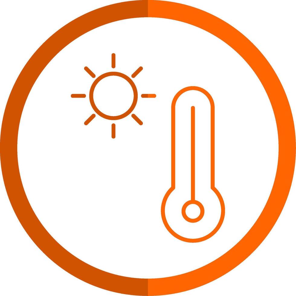 Warm Line Orange Circle Icon vector