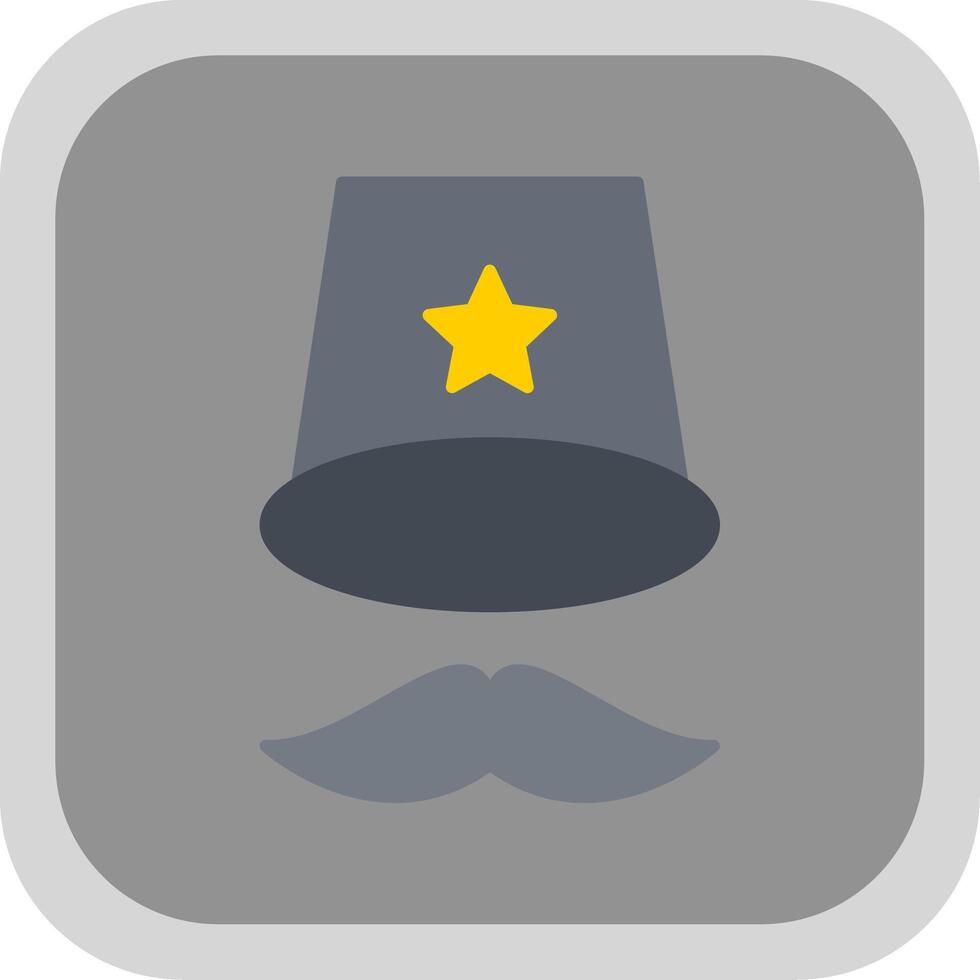 Top Hat Flat Round Corner Icon vector