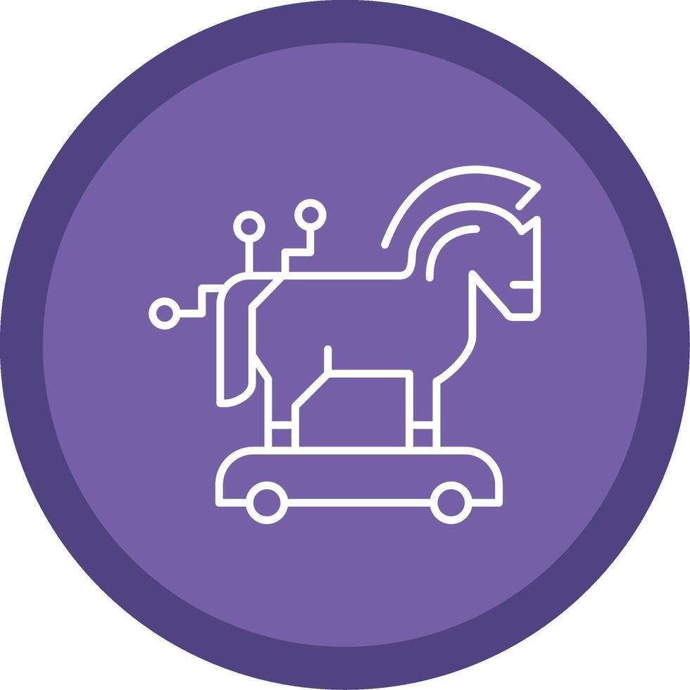 Trojan Horse Line Multi Circle Icon vector