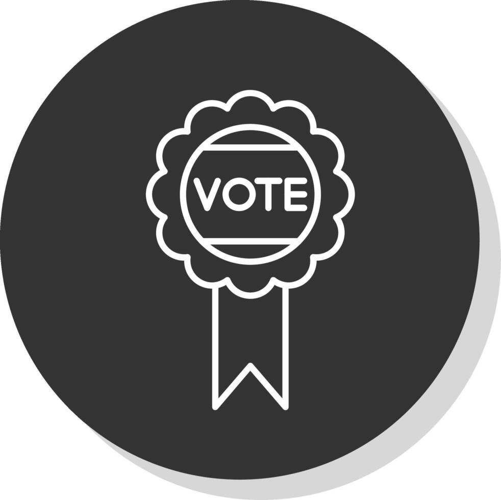 Vote Badge Line Grey Circle Icon vector