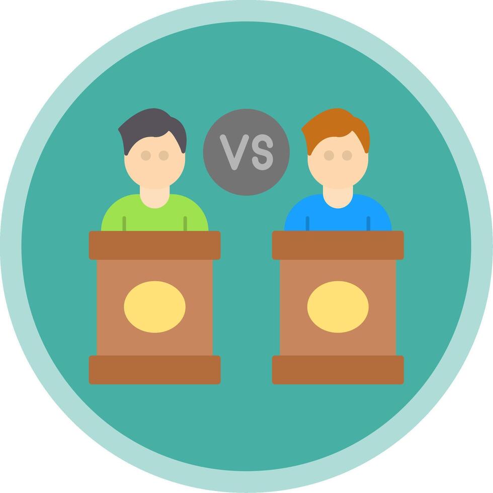 Debate Flat Multi Circle Icon vector