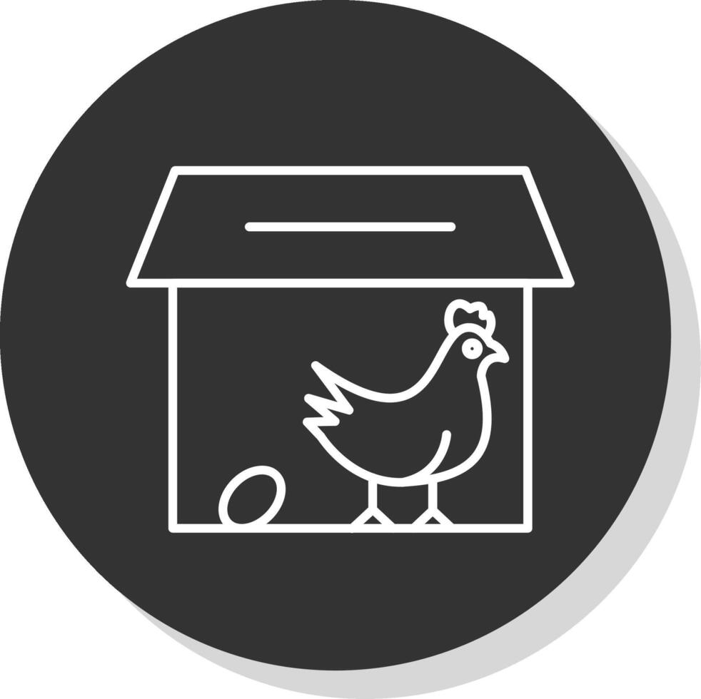 pollo cooperativa línea gris circulo icono vector