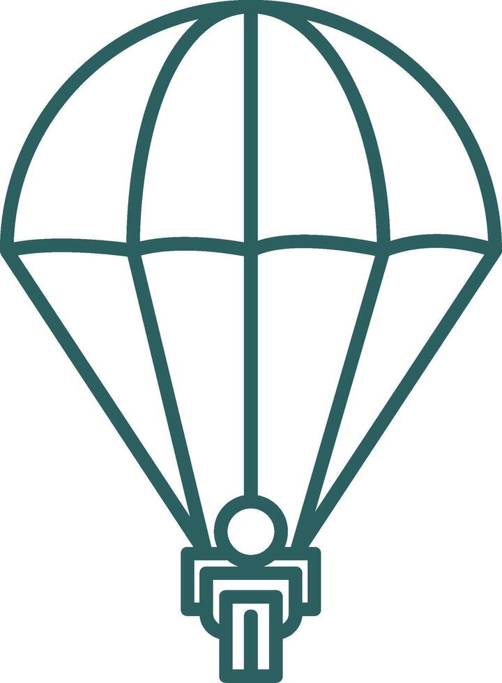 Parachuting Line Gradient Round Corner Icon vector