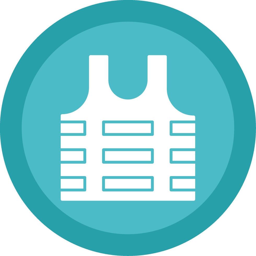 Bullet Proof Vest Glyph Multi Circle Icon vector