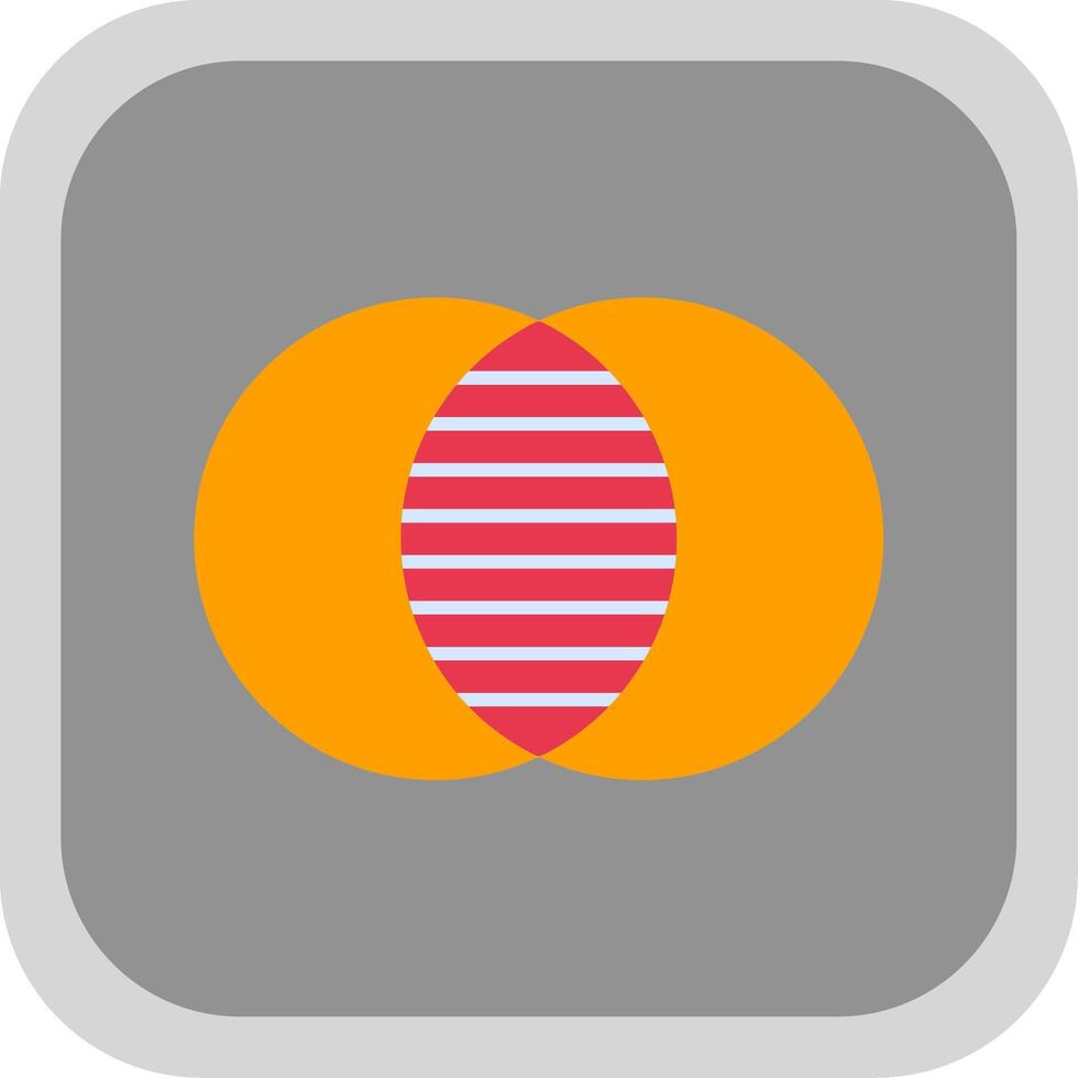 Overlap Flat Round Corner Icon vector