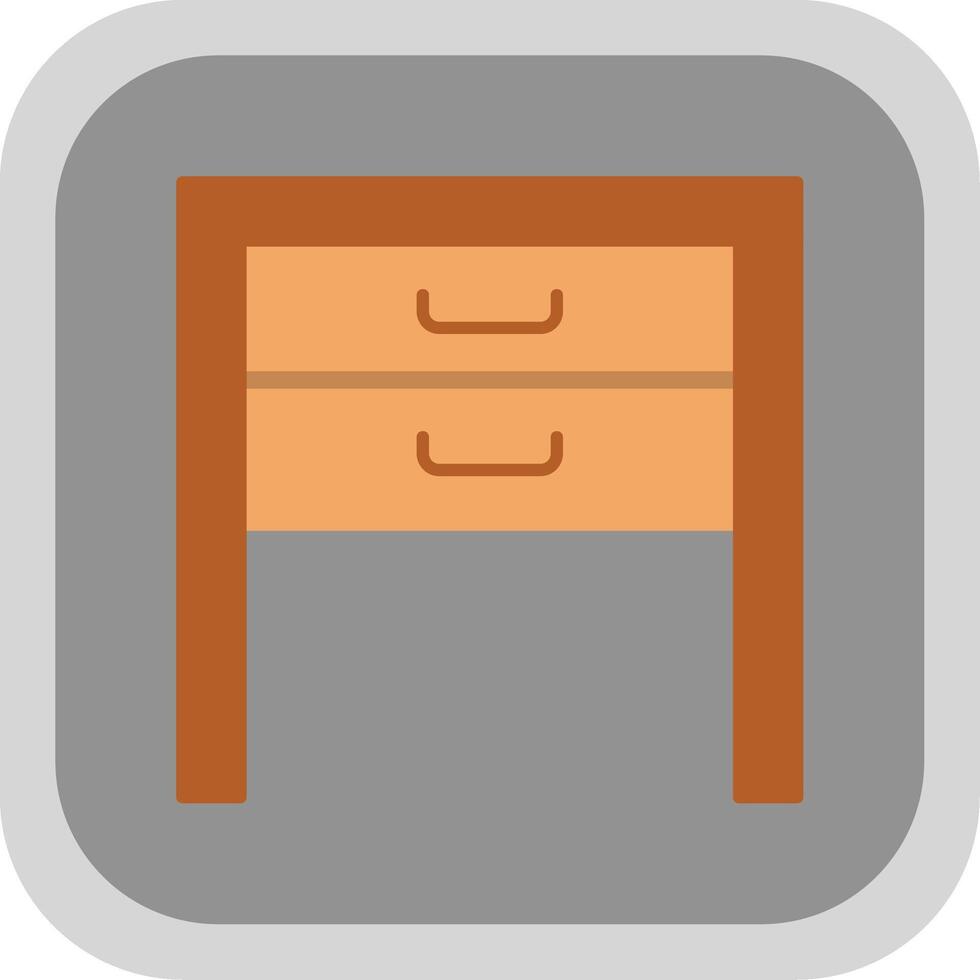 Side Table Flat Round Corner Icon vector