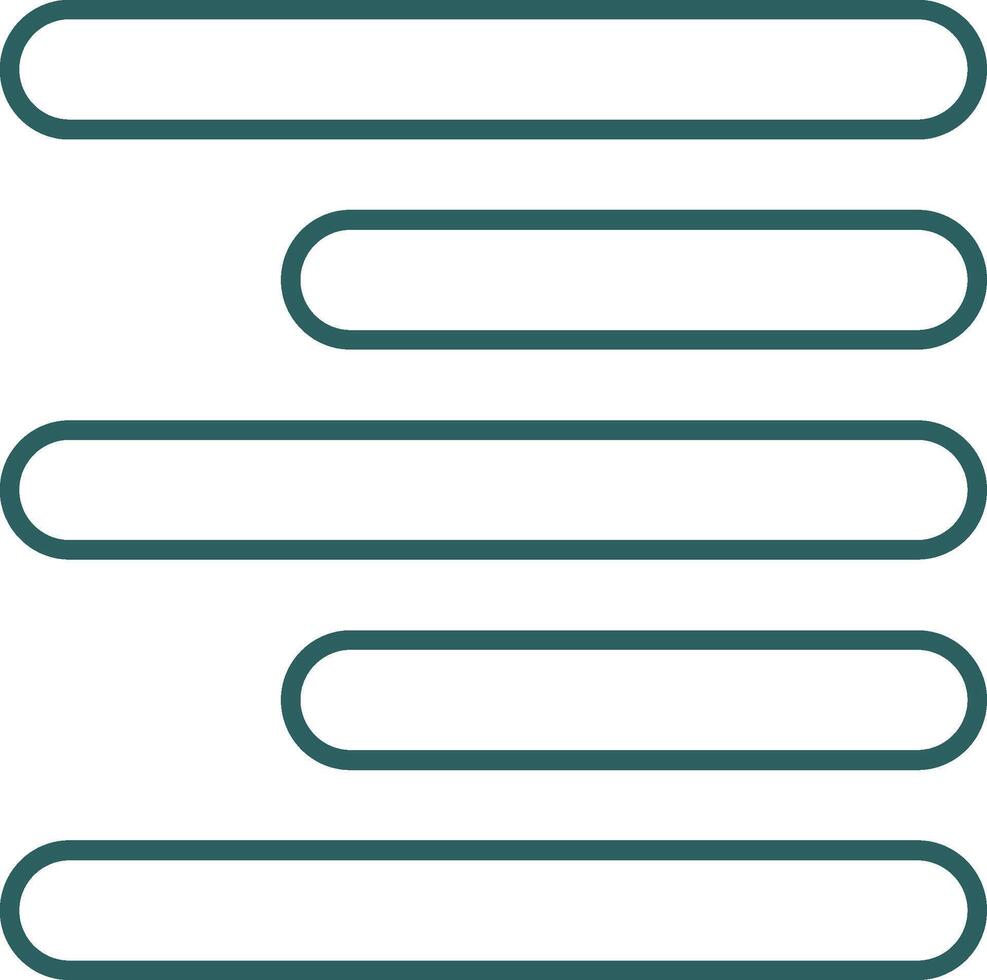 Horizontal Right Align Line Gradient Round Corner Icon vector