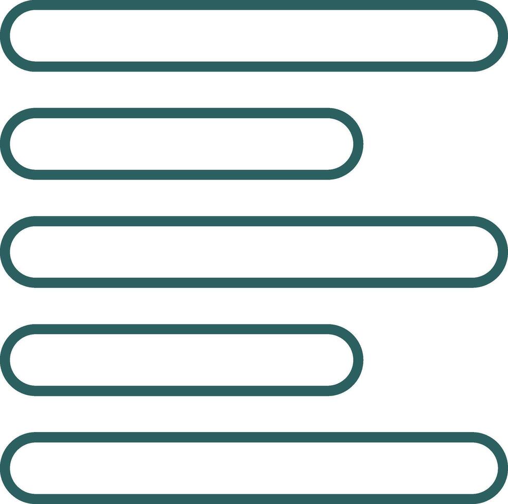 Horizontal Left Align Line Gradient Round Corner Icon vector