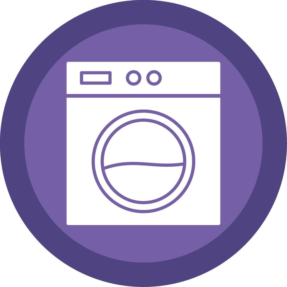 Laundry Machine Glyph Multi Circle Icon vector