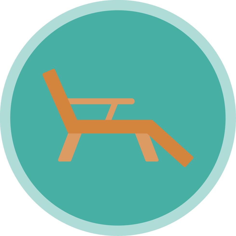 Deck Chair Flat Multi Circle Icon vector