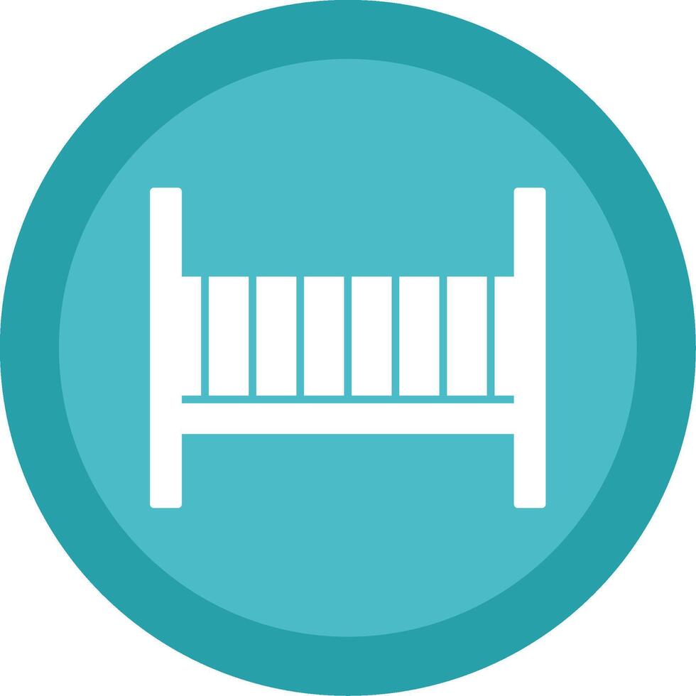 Baby Crib Glyph Multi Circle Icon vector