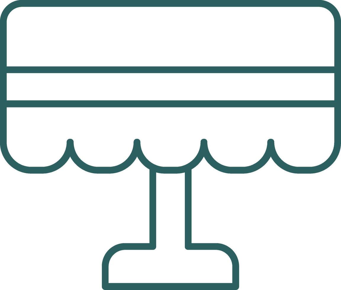 Table Cloth Line Gradient Round Corner Icon vector