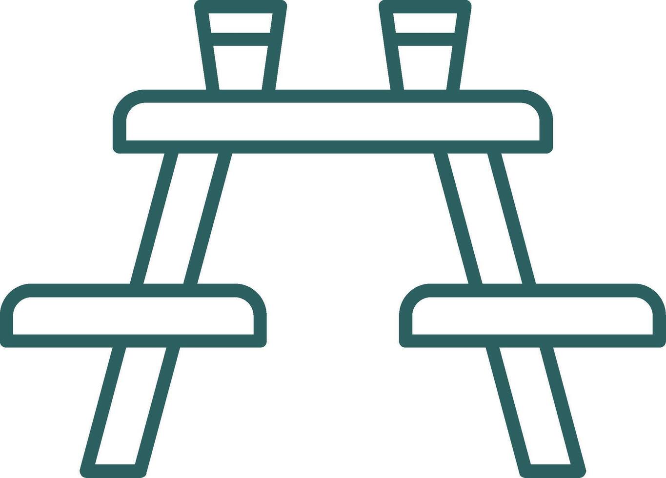 Picnic Table Line Gradient Round Corner Icon vector