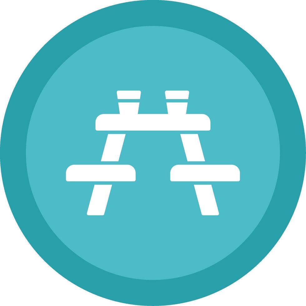 Picnic Table Glyph Multi Circle Icon vector